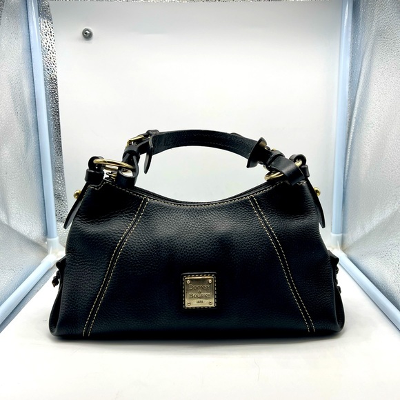 Dooney & Bourke Handbags - DOONEY And BOURKE black pebbled leather tote bag serial number J8097683